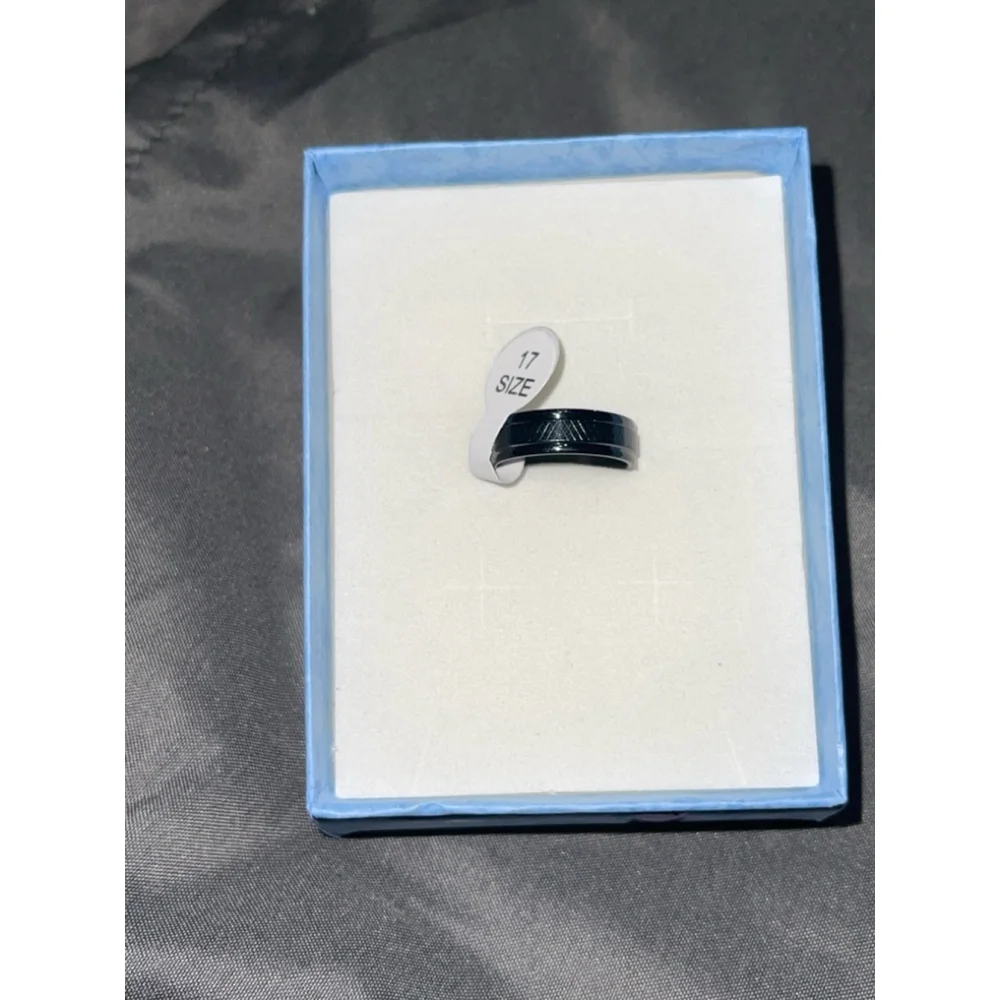 Men's Black stainless steel Ring Size 18